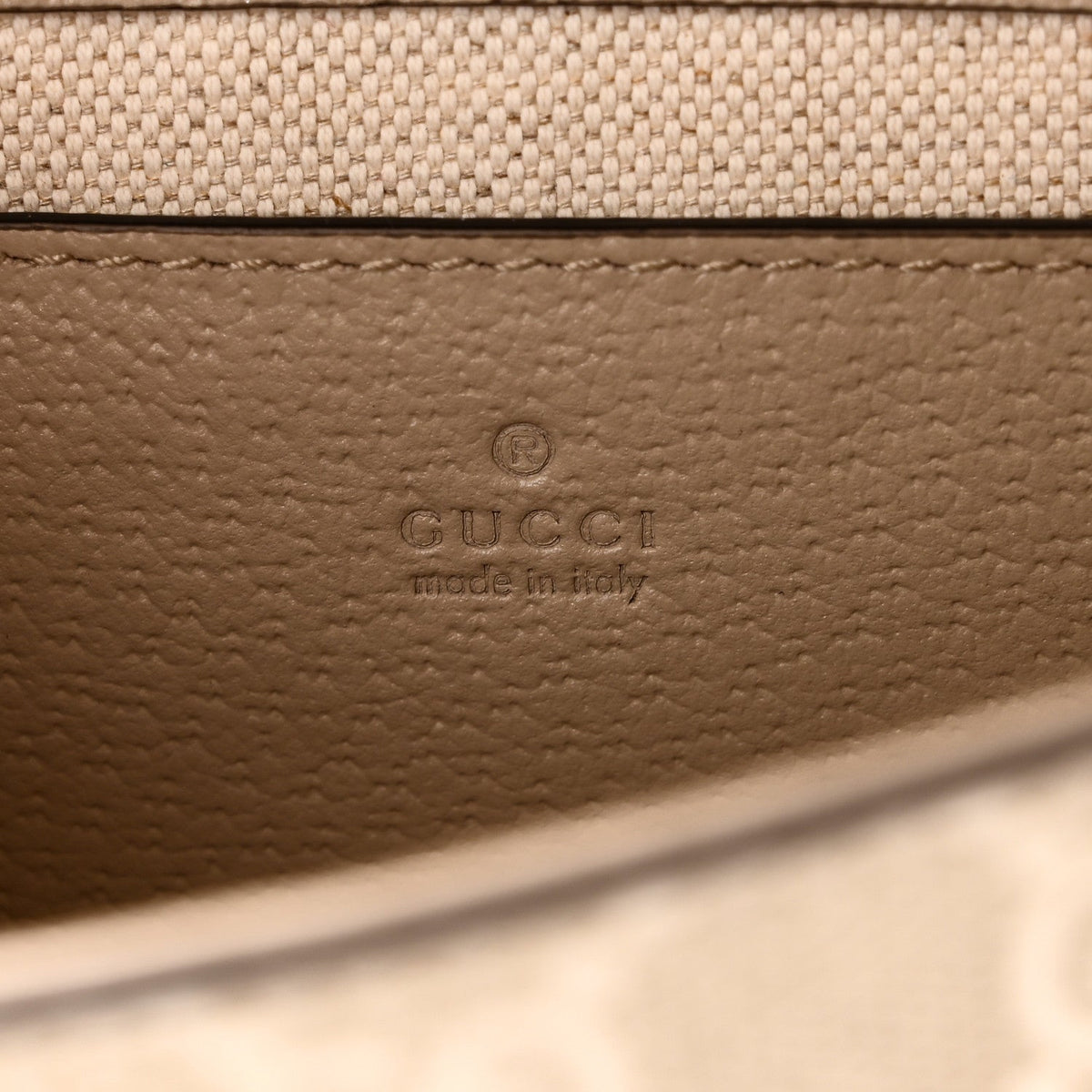 GG Supreme Monogram Textured Dollar Calfskin Web Mini Ophidia Envelope Shoulder Bag Beige Mystic White Oatmeal