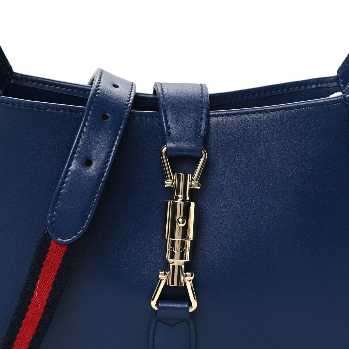 Sea Calfskin Web Medium Jackie 1961 Hobo Plastic Blue