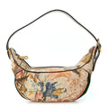 GG Supreme Monogram Water Flora Web Mini Ophidia Half Moon Hobo Beige White Multicolor