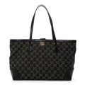 Jacquard Black Denim GG Monogram Medium Ophidia Shopping Tote Black Ivory