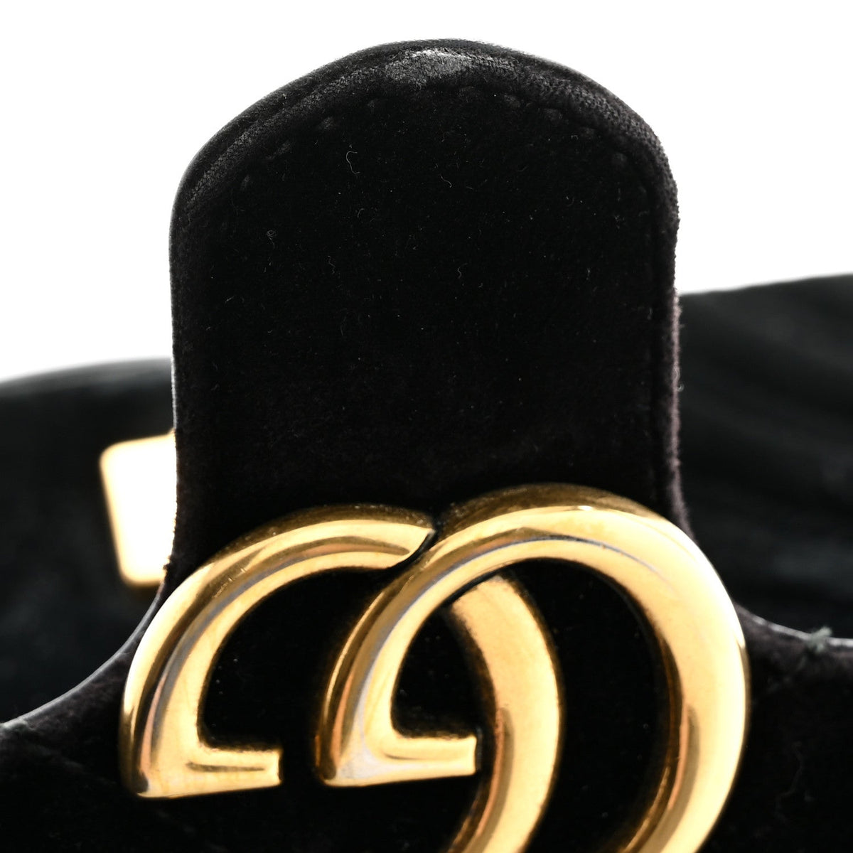 Velvet Matelasse Mini GG Marmont Shoulder Bag Black