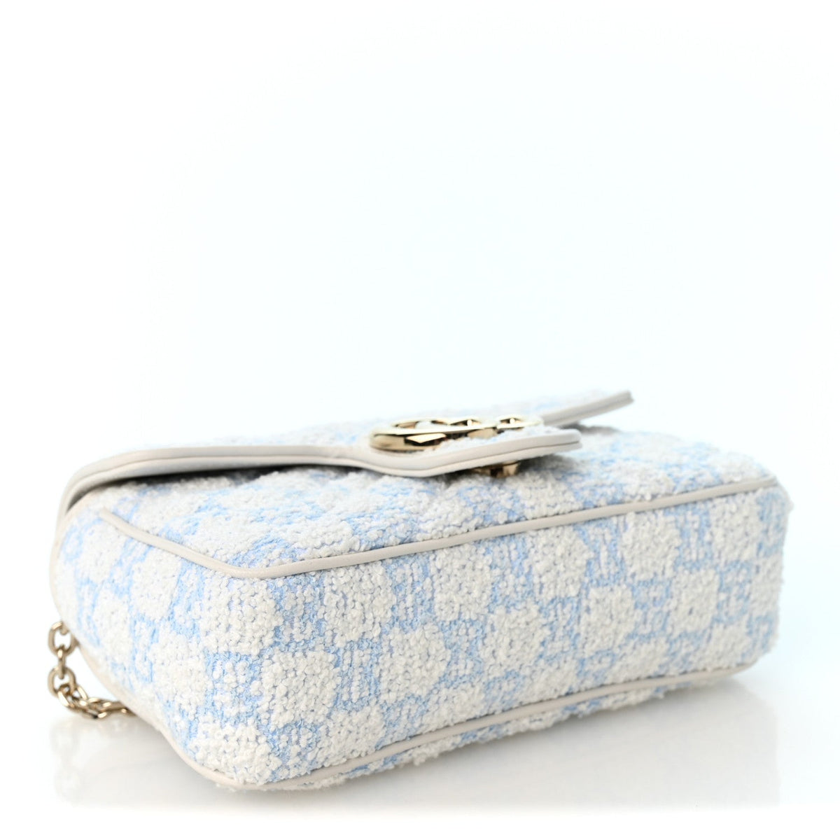 Sponge Boucle Matelasse Mini GG Marmont Shoulder Bag White Light Blue Grey