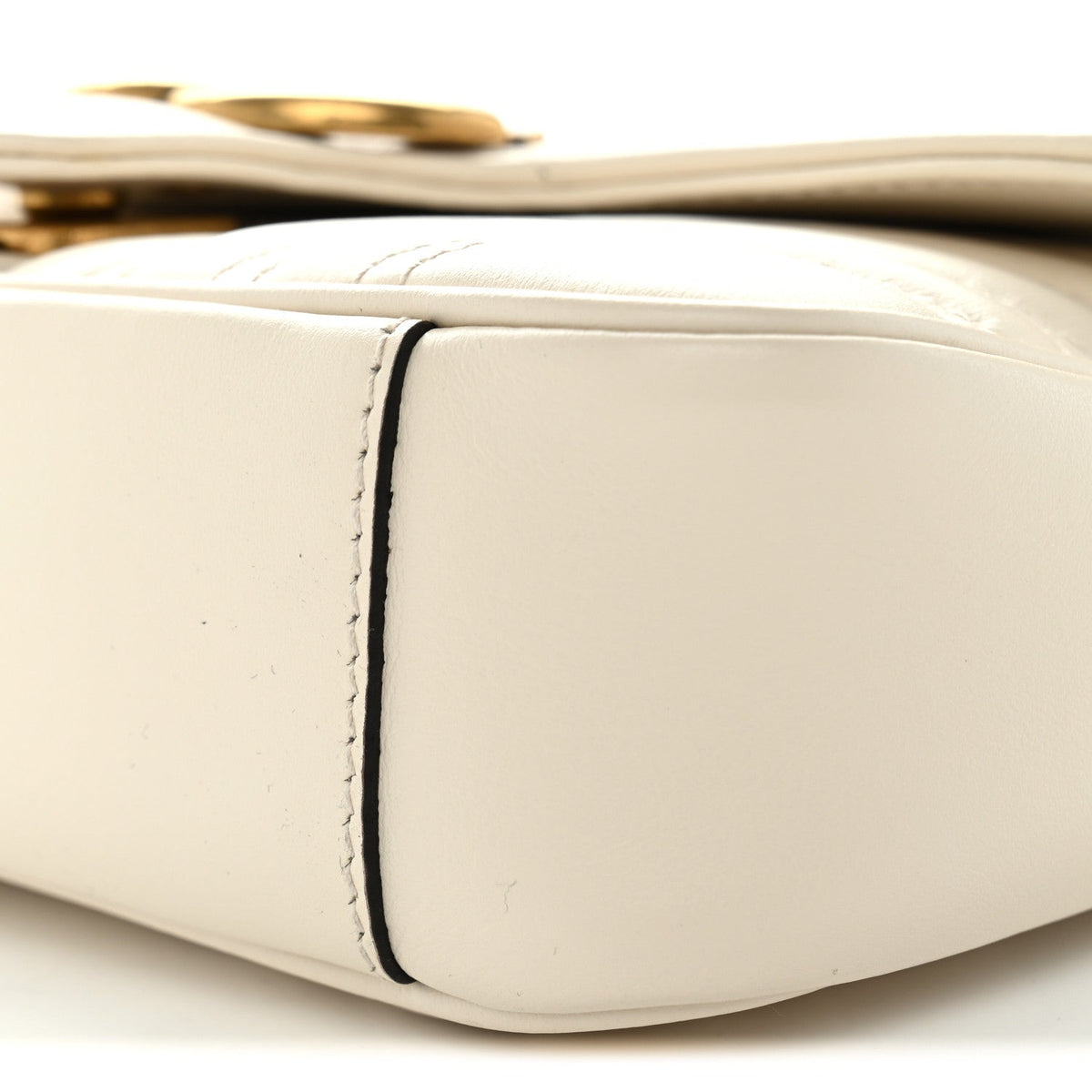Calfskin Matelasse Mini GG Marmont Shoulder Bag White