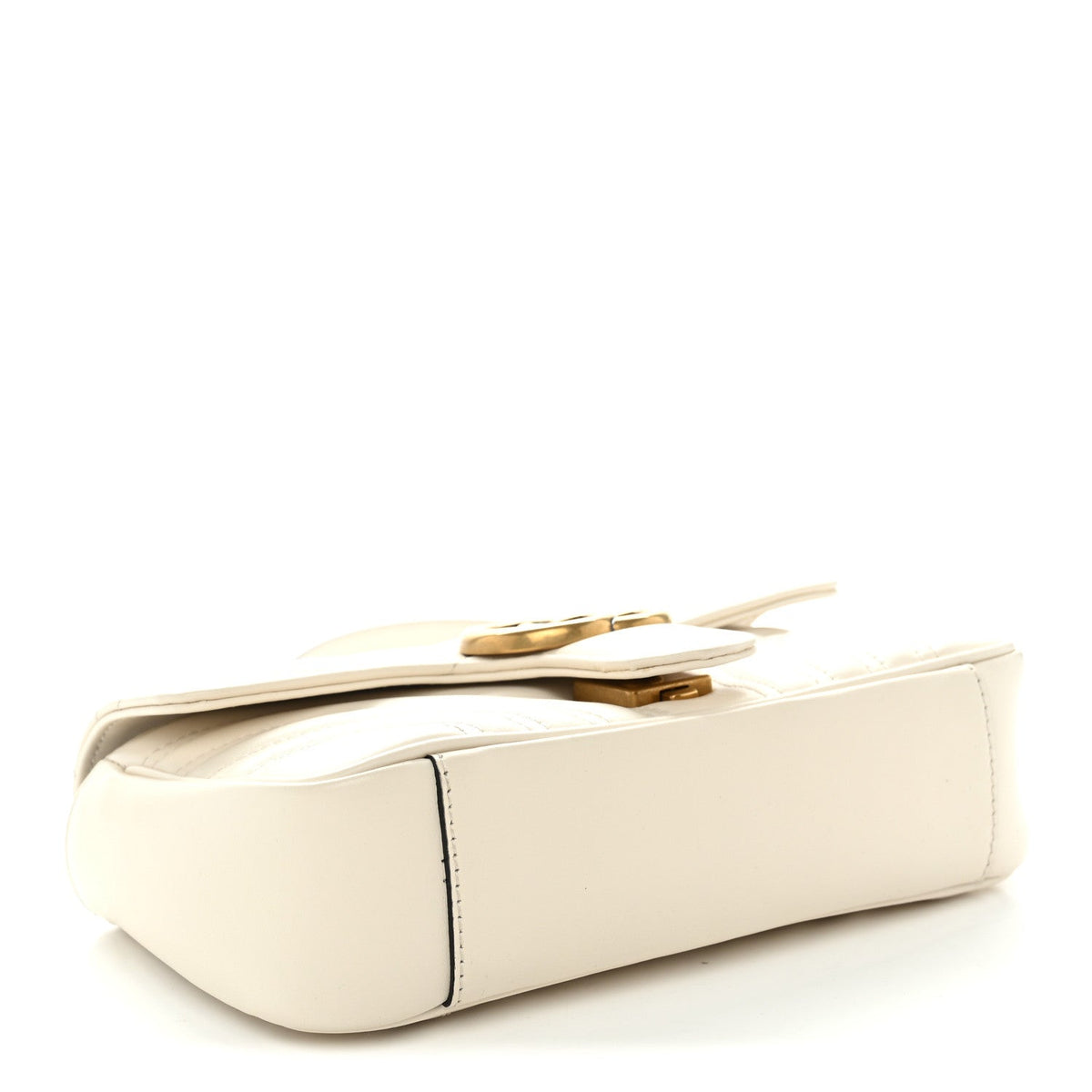 Calfskin Matelasse Mini GG Marmont Shoulder Bag White