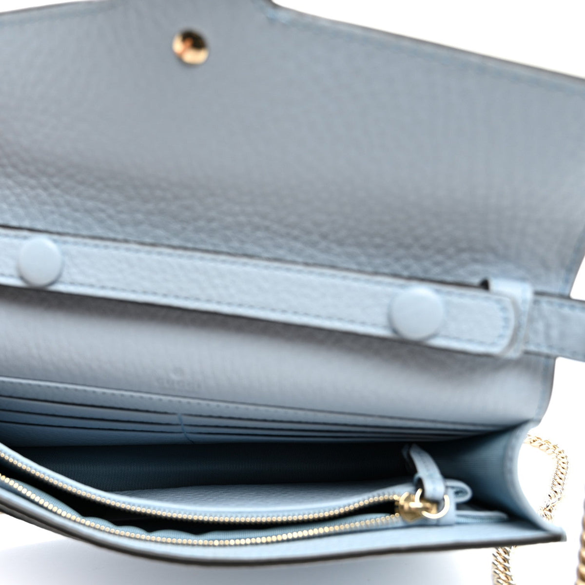 Calfskin Dionysus NM Chain Wallet Porcelain Light Blue