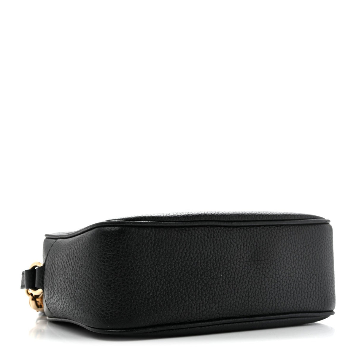 Pebbled Calfskin Small Soho Disco Bag Black