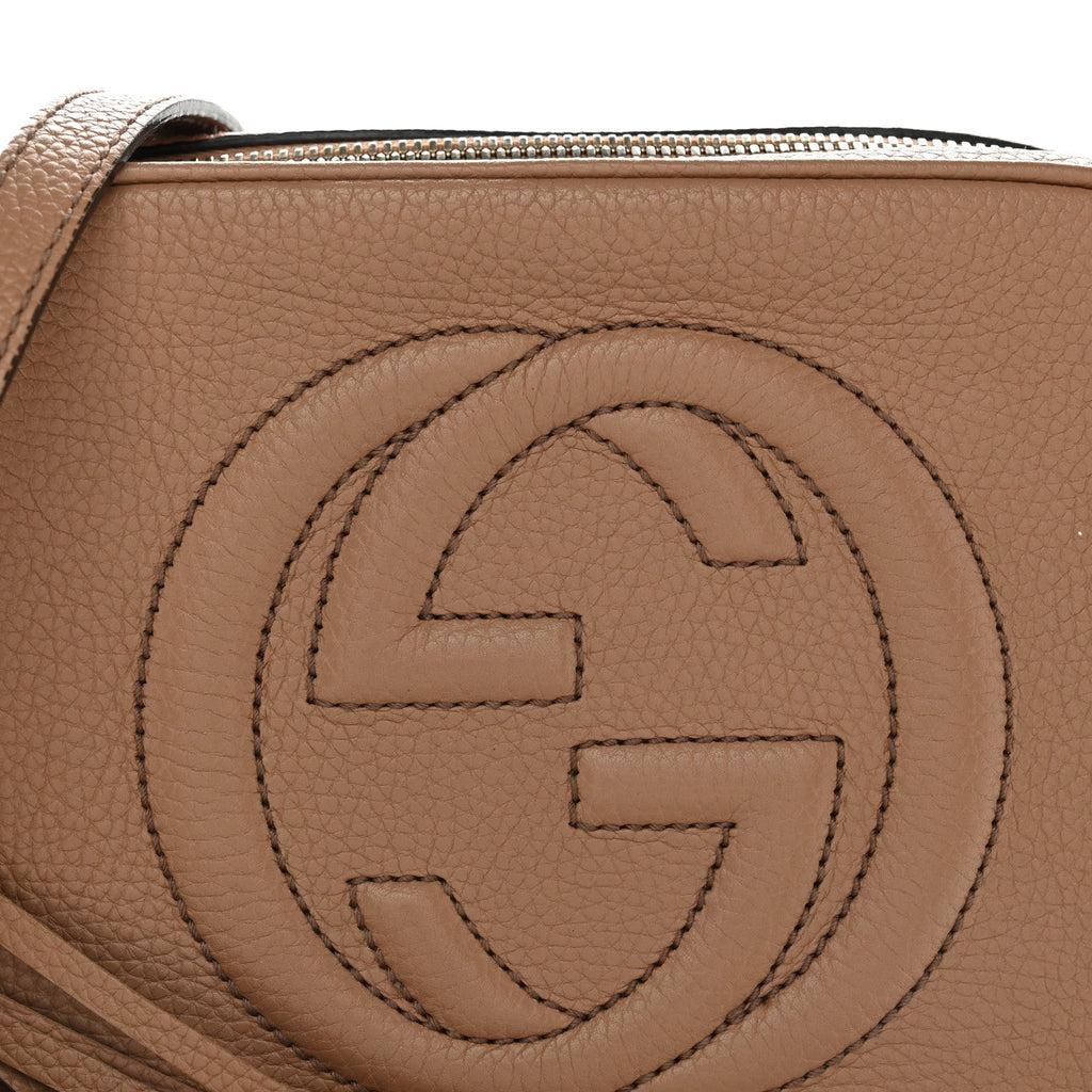 Pebbled Calfskin Small Soho Disco Bag Camelia