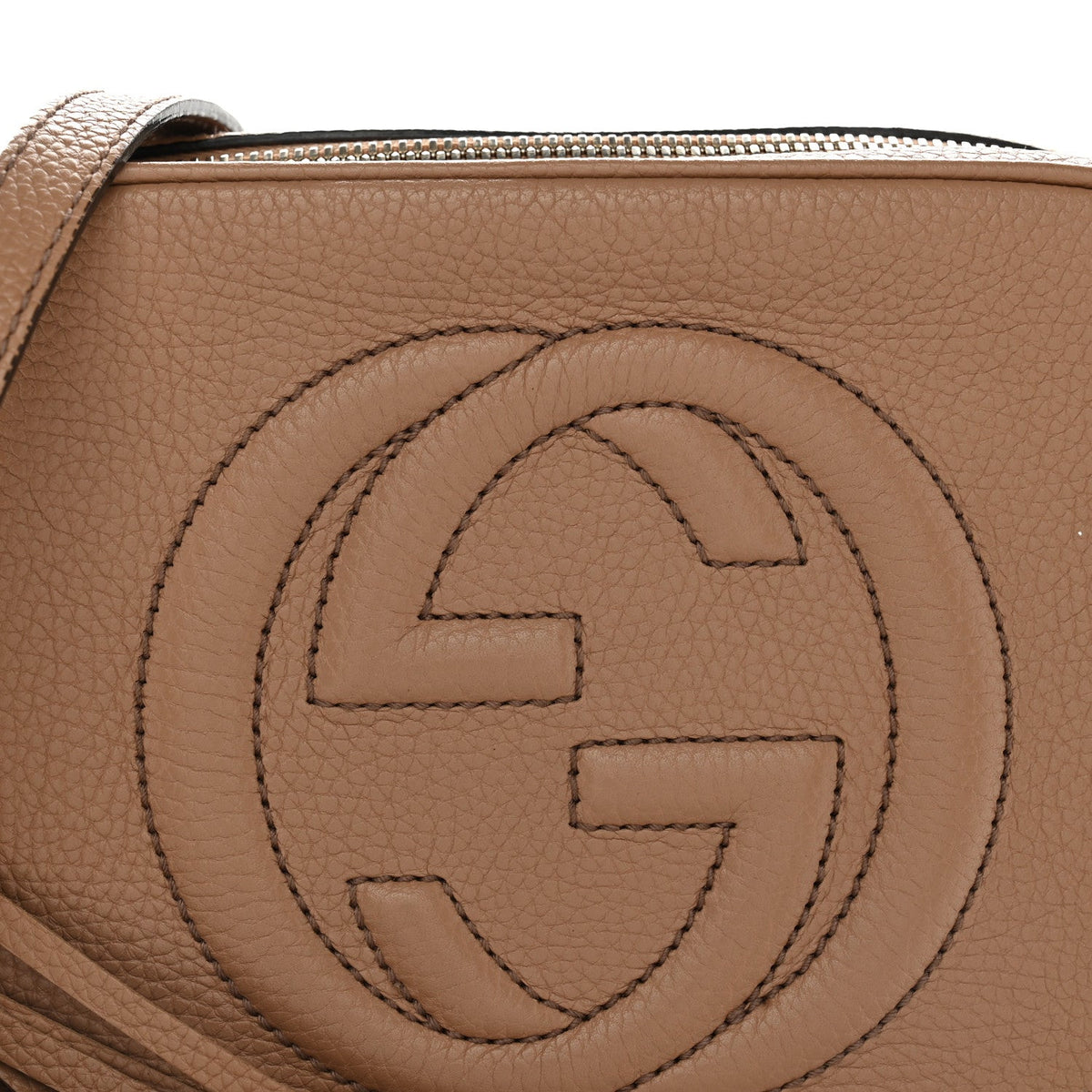 Pebbled Calfskin Small Soho Disco Bag Camelia