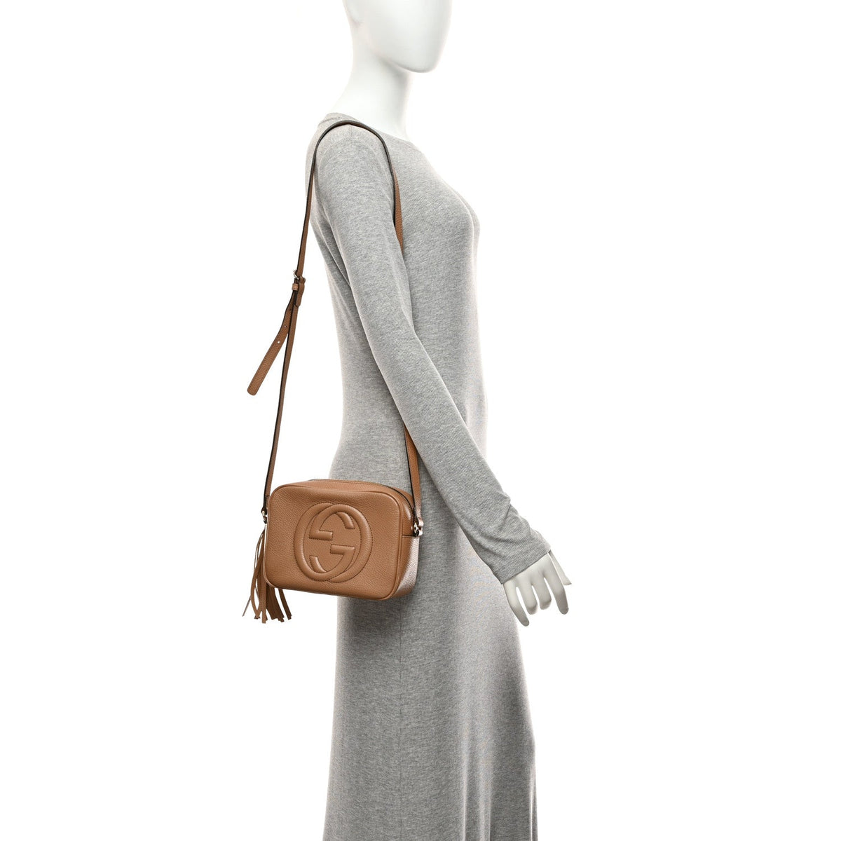Pebbled Calfskin Small Soho Disco Bag Camelia