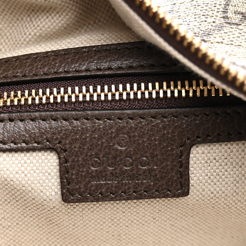 GG Supreme Monogram Textured Calfskin Web Super Mini Ophidia Shoulder Bag Beige Ebony New Acero