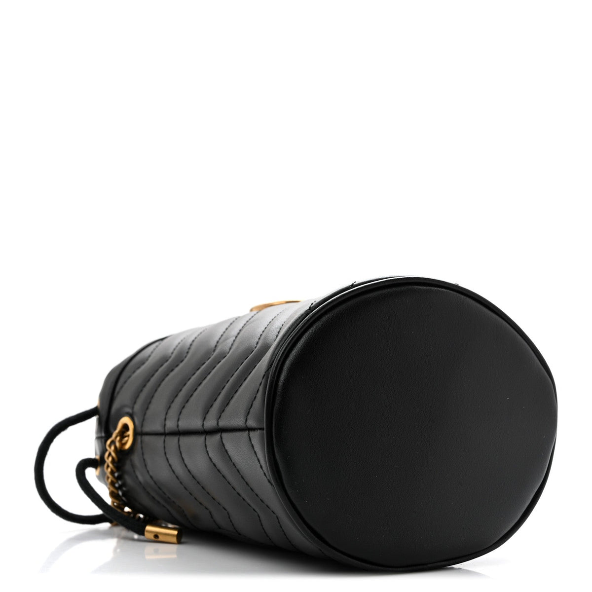 Calfskin Matelasse Mini GG Marmont 2.0 Bucket Bag Black