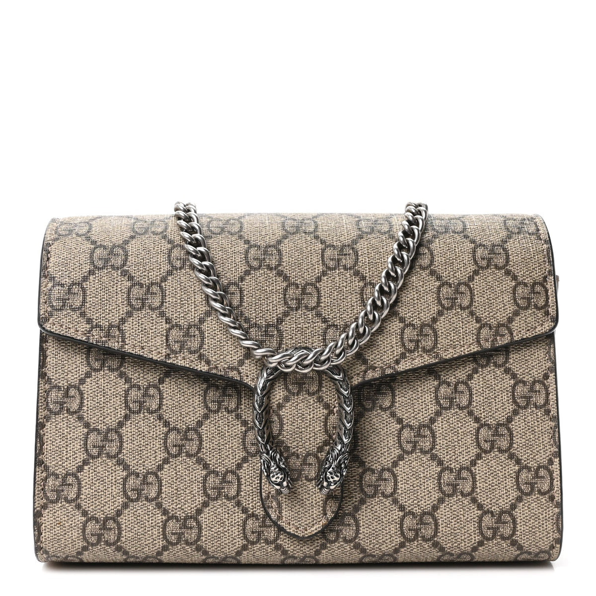 GG Supreme Monogram Mini Dionysus Chain Wallet Beige Taupe