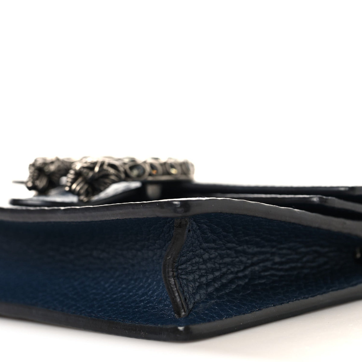 Dollar Calfskin Crystal Super Mini Dionysus Shoulder Bag Blue Agata Black Diamond