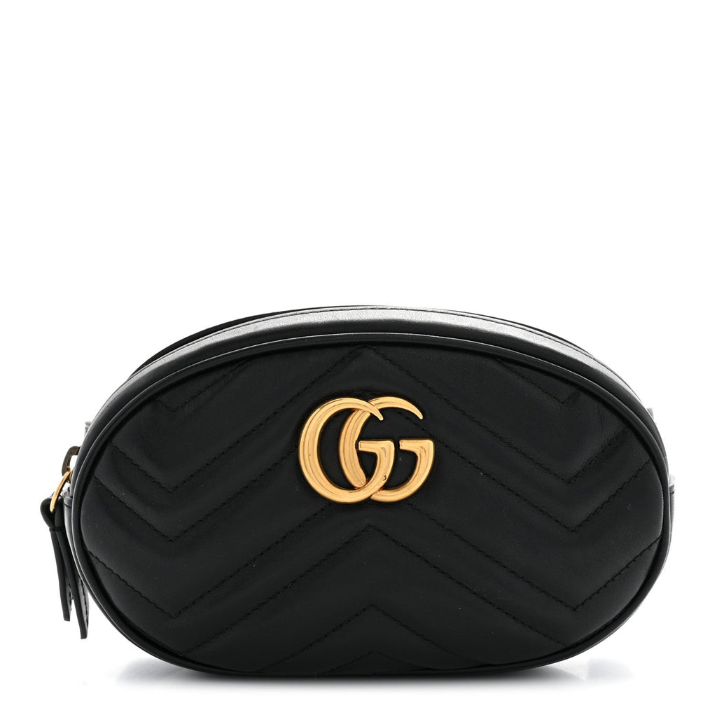 Calfskin Matelasse GG Marmont Belt Bag 85 34 Black