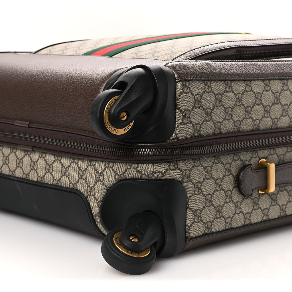 GG Supreme Monogram Web Medium Savoy Trolley Beige Ebony