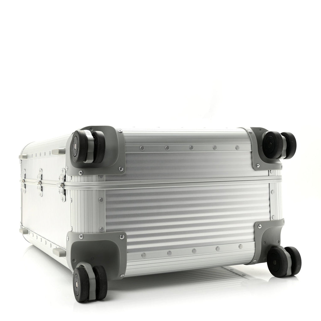 GG Supreme Monogram Aluminium Porter Medium Trolley Suitcase Silver