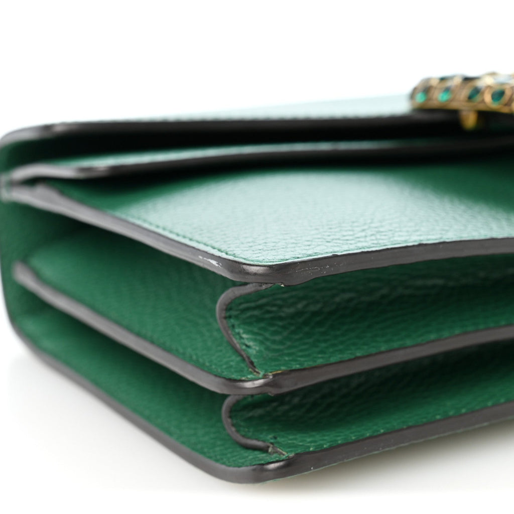 Dollar Calfskin Crystal Small Dionysus Shoulder Bag Emerald