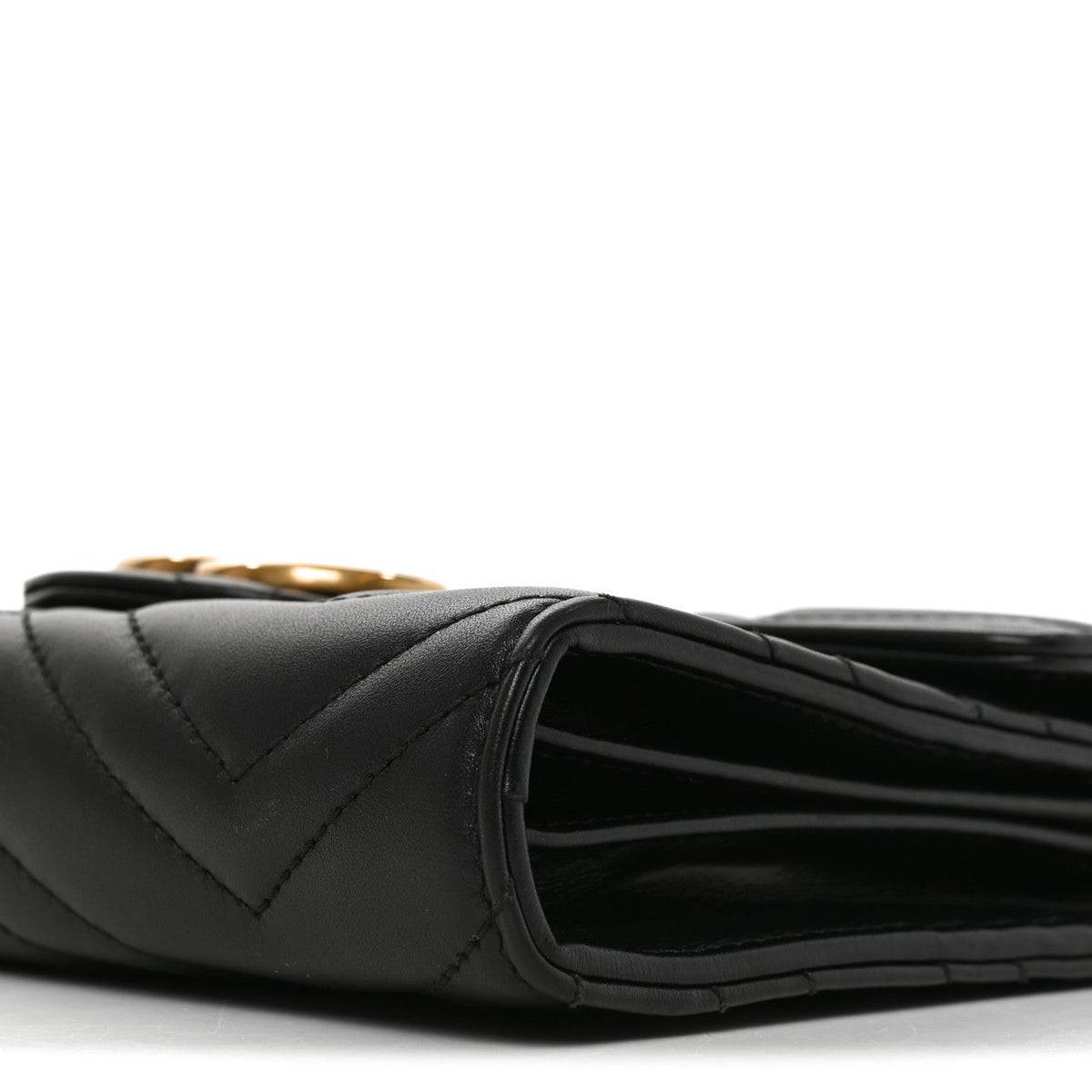 Calfskin Matelasse GG Marmont Chain Wallet Black