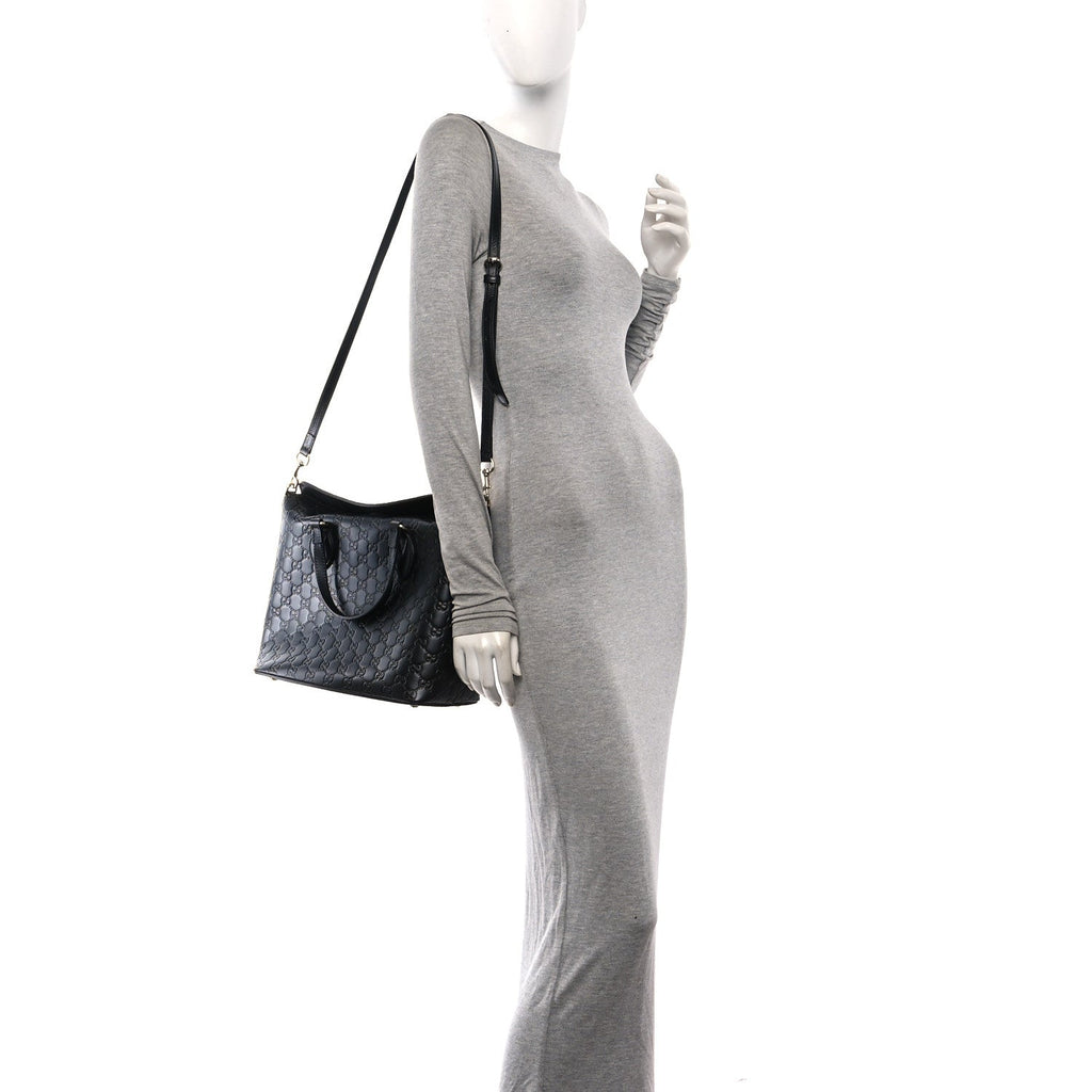 Guccissima Linea A Foldover Tote Black