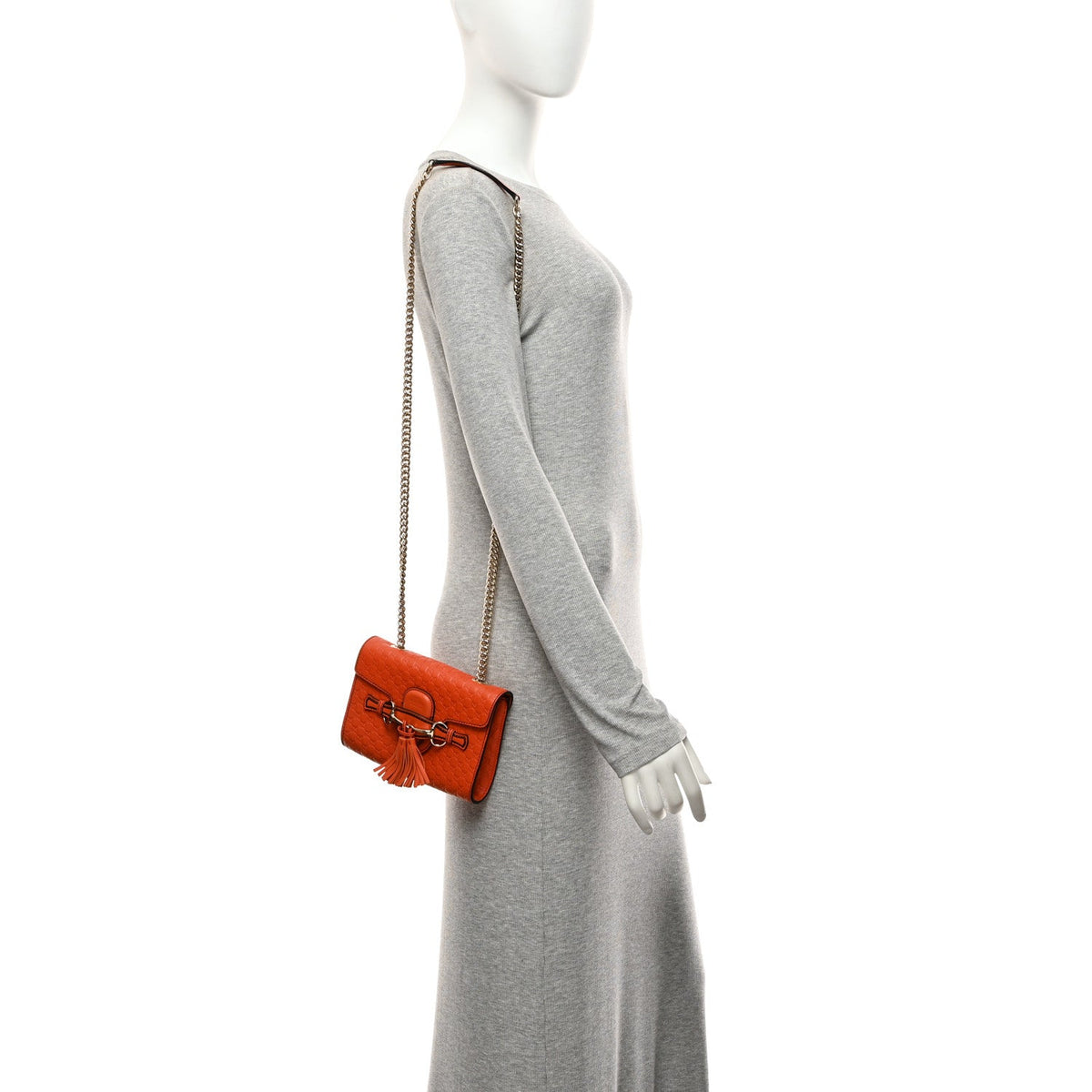 Soft Microguccissima Mini Emily Chain Shoulder Bag Sun Orange