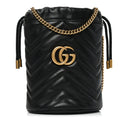 Calfskin Matelasse Mini GG Marmont 2.0 Bucket Bag Black