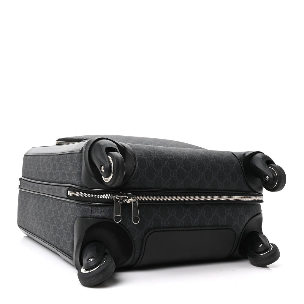 GG Supreme Monogram Azalea Calfskin Retro Interlocking G Small Savoy Cabin Trolley Black