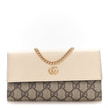 Dollar Calfskin GG Supreme Monogram Petite GG Marmont Wallet Chain Bag Mystic White Beige Ebony Mystic White Beige Ebony