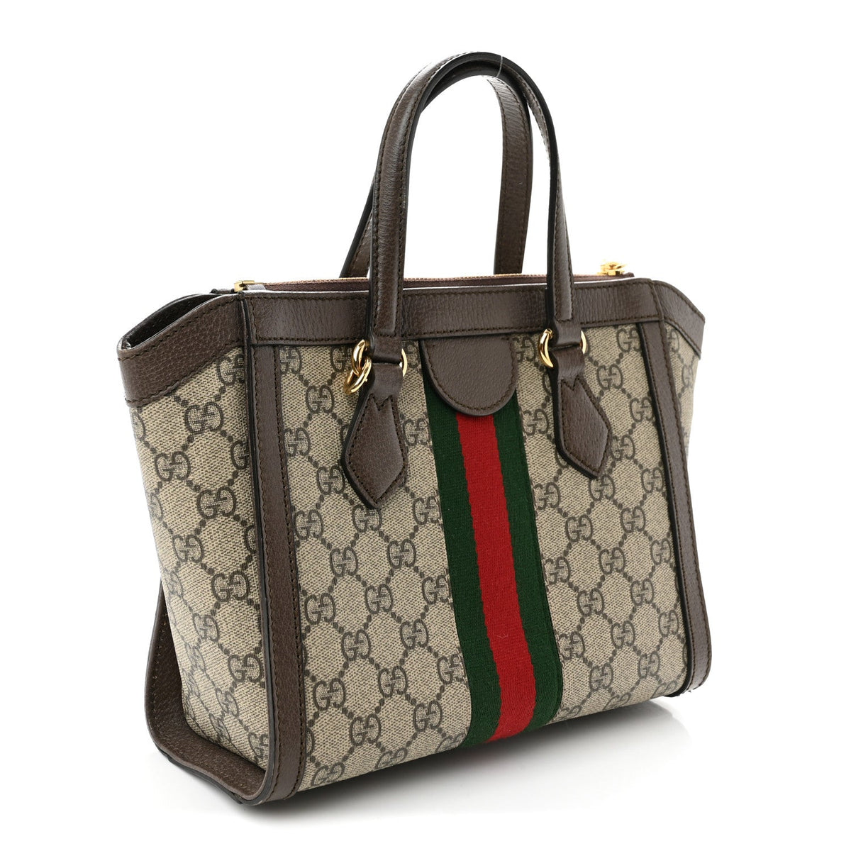 GG Supreme Monogram Small Ophidia Tote Bag Brown