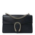 Pebbled Calfskin Small Dionysus Shoulder Bag Black