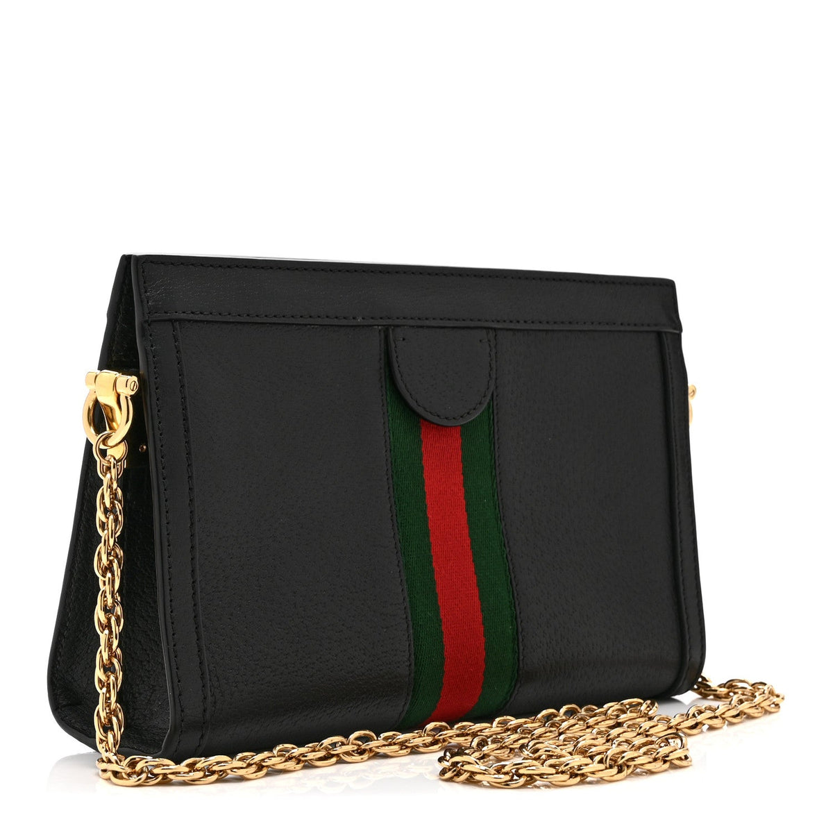Calfskin GG Web Small Ophidia Chain Shoulder Bag Black