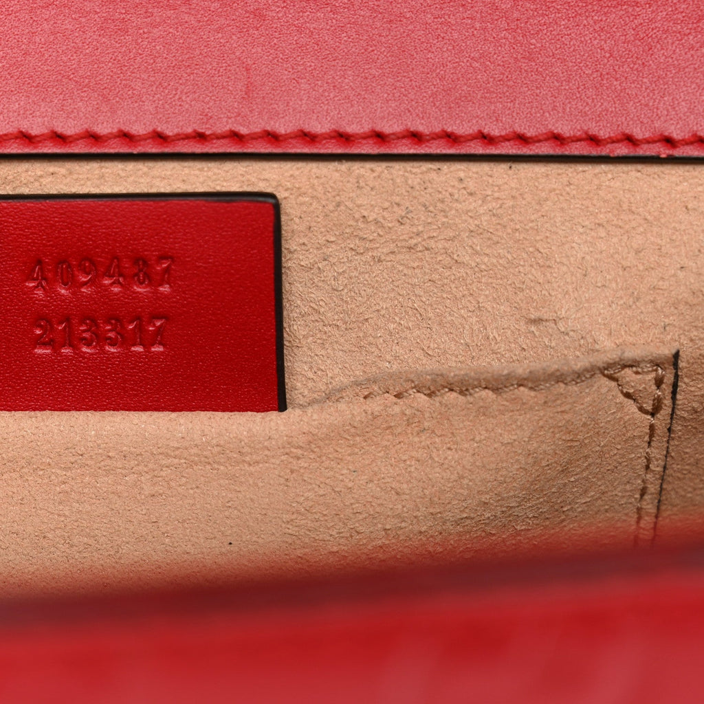 Guccissima Small Padlock Shoulder Bag Hibiscus Red