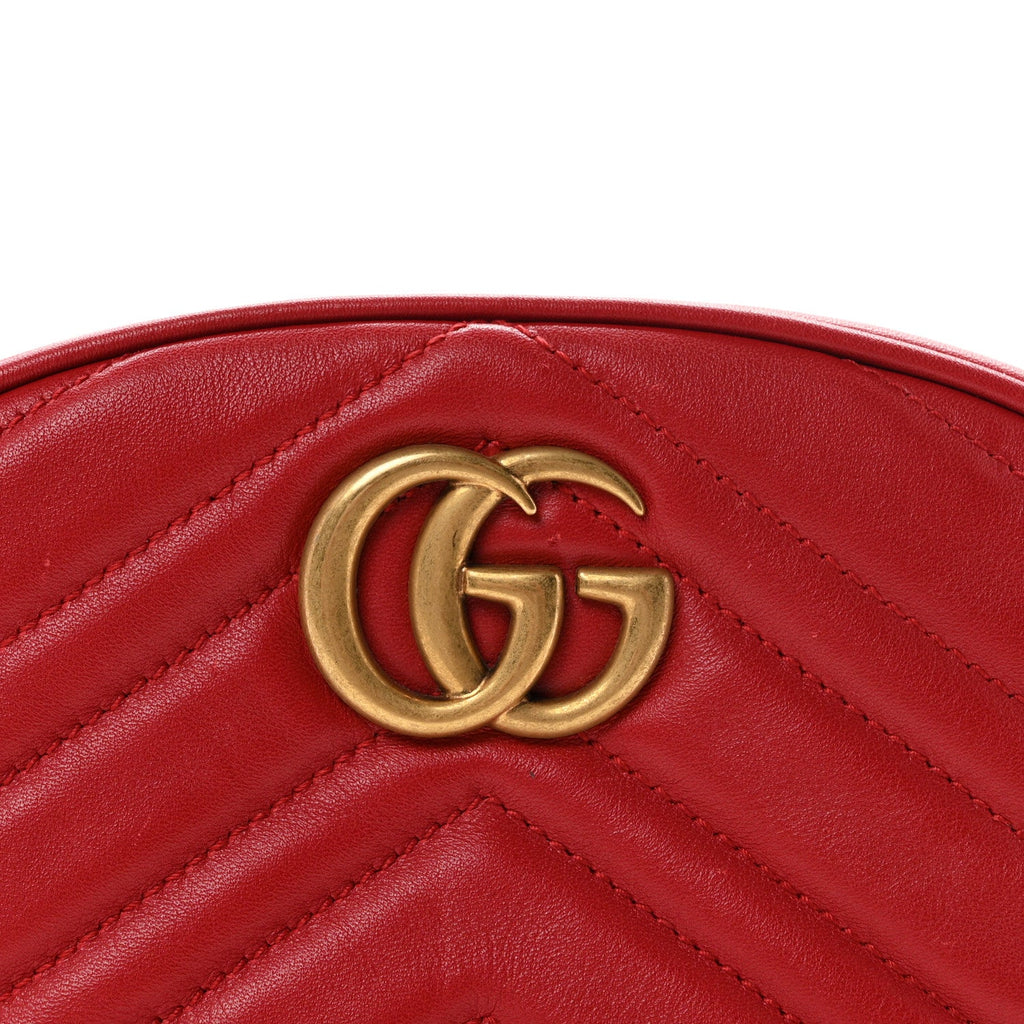 Calfskin Matelasse GG Marmont Belt Bag 75 30 Hibiscus Red