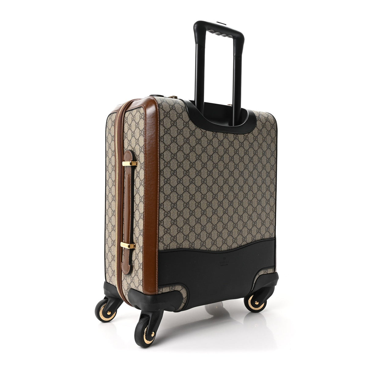 GG Supreme Monogram Azalea Calfskin Retro Interlocking G Small Savoy Cabin Trolley Beige Ebony Brown Sugar