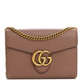 Cellarius Calfskin GG Marmont Chain Wallet Rosy Phard