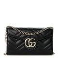 Calfskin Matelasse GG Marmont Chain Wallet Black