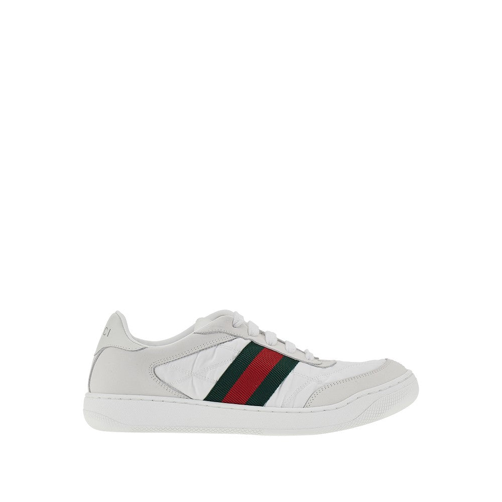 Gucci Screener Nylon and Leather Sneakers White