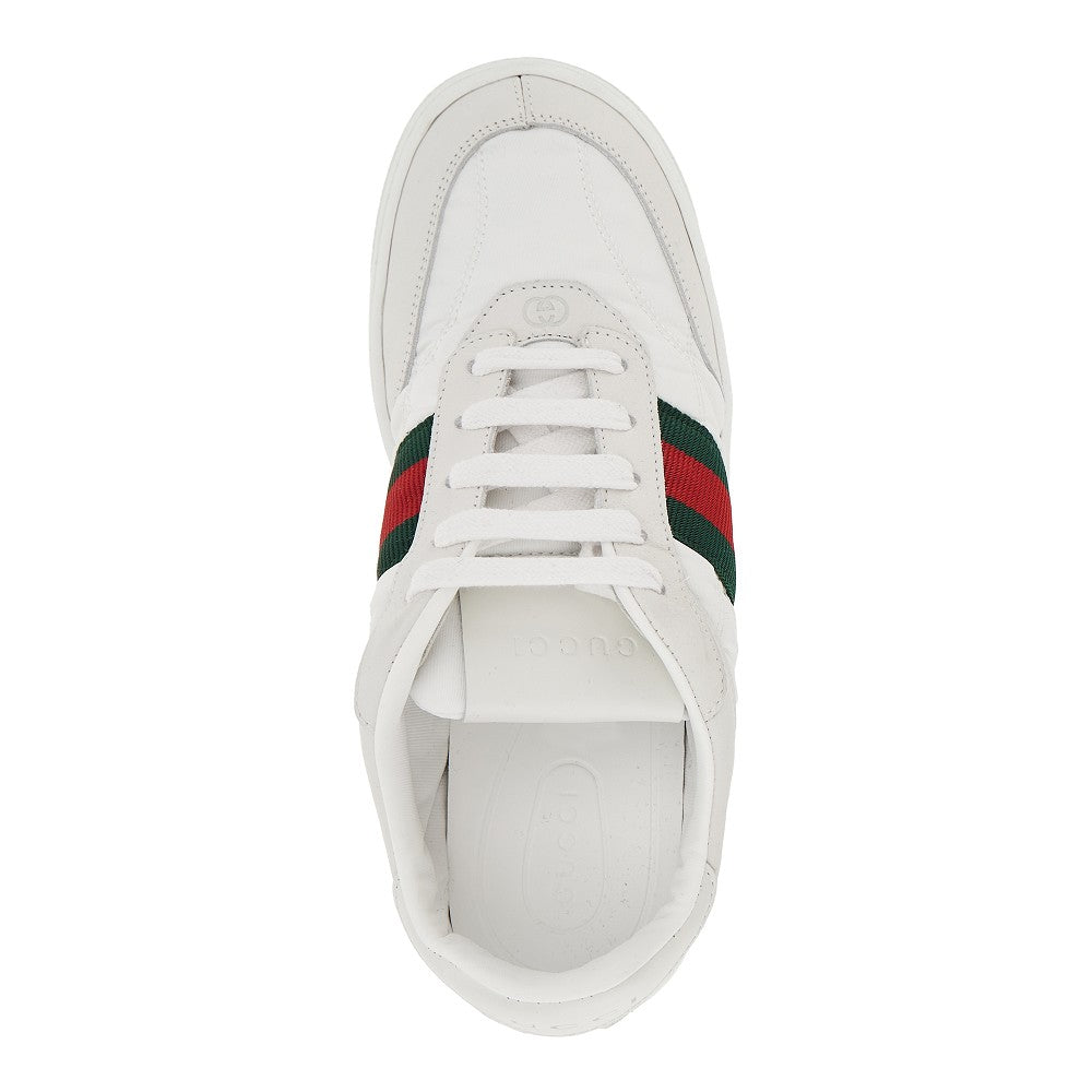 Gucci Screener Nylon and Leather Sneakers White