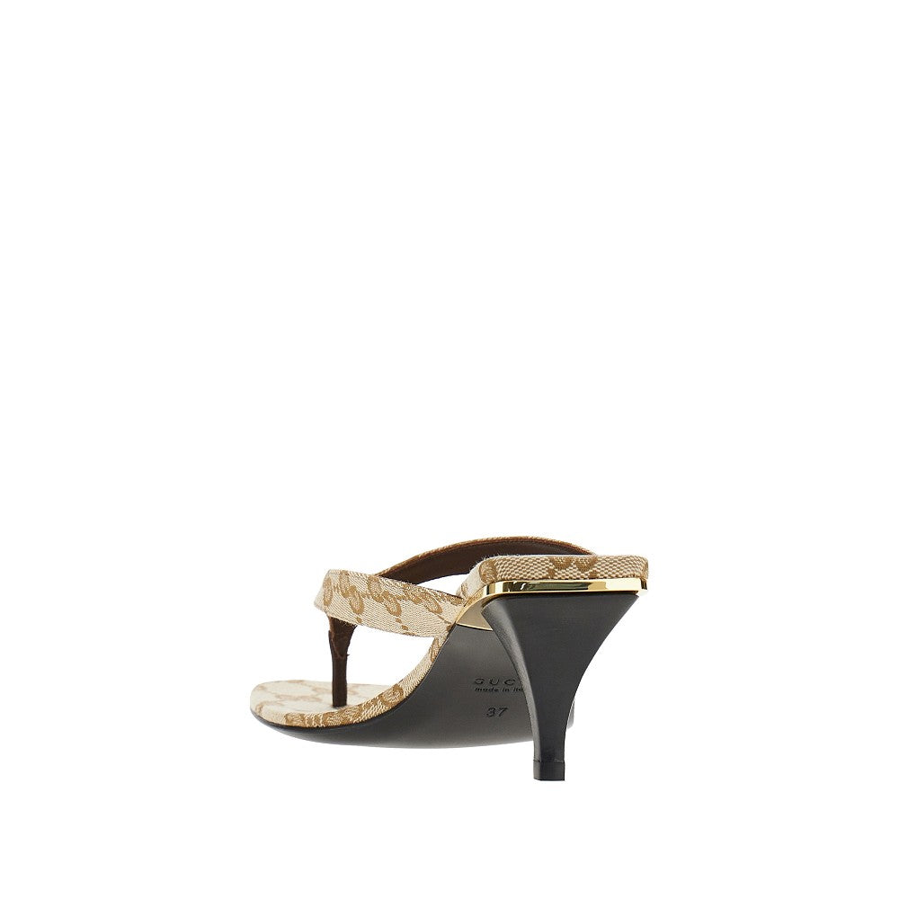 Gucci Vittoria Thong Mules Beige Women