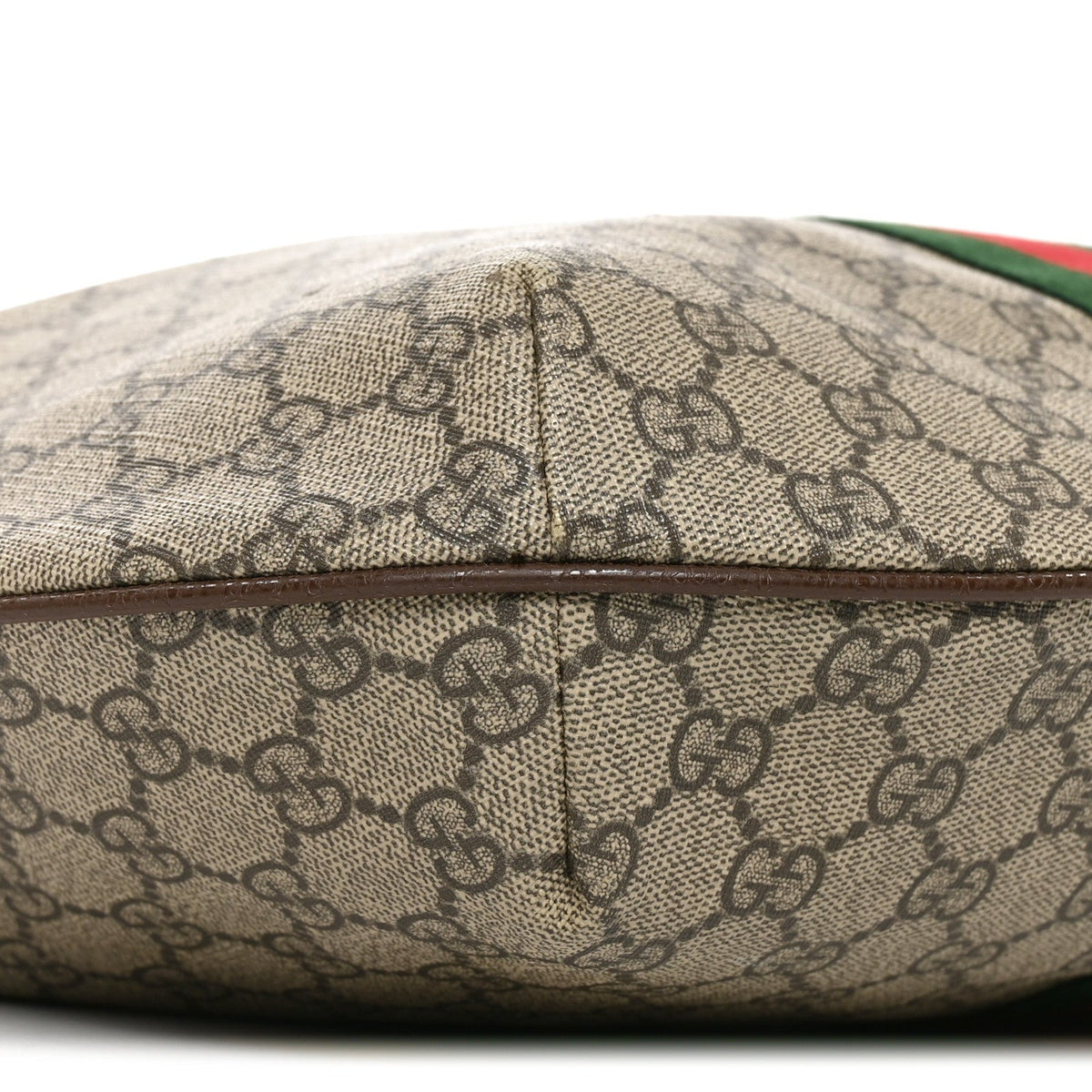 GG Supreme Monogram Web Ophidia Half Moon Hobo Brown