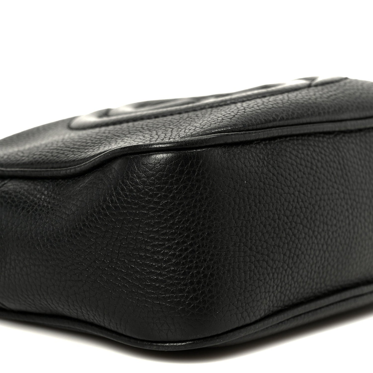 Pebbled Calfskin Small Soho Disco Bag Black