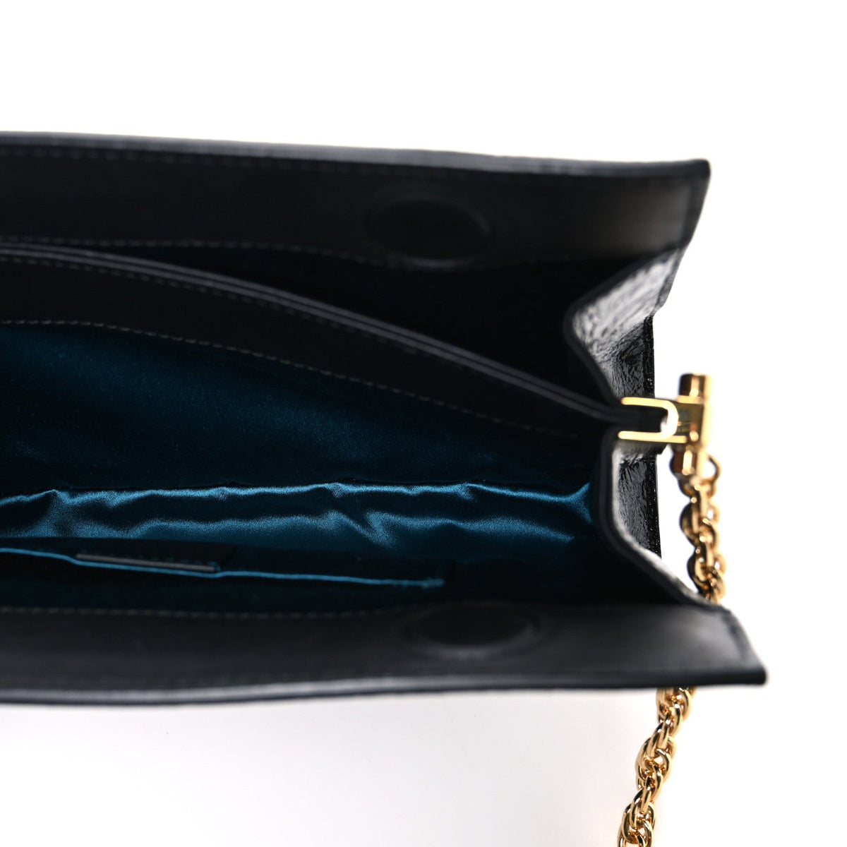 Suede Patent Web Dragon Embroidered Small Ophidia Chain Shoulder Bag Blue Black