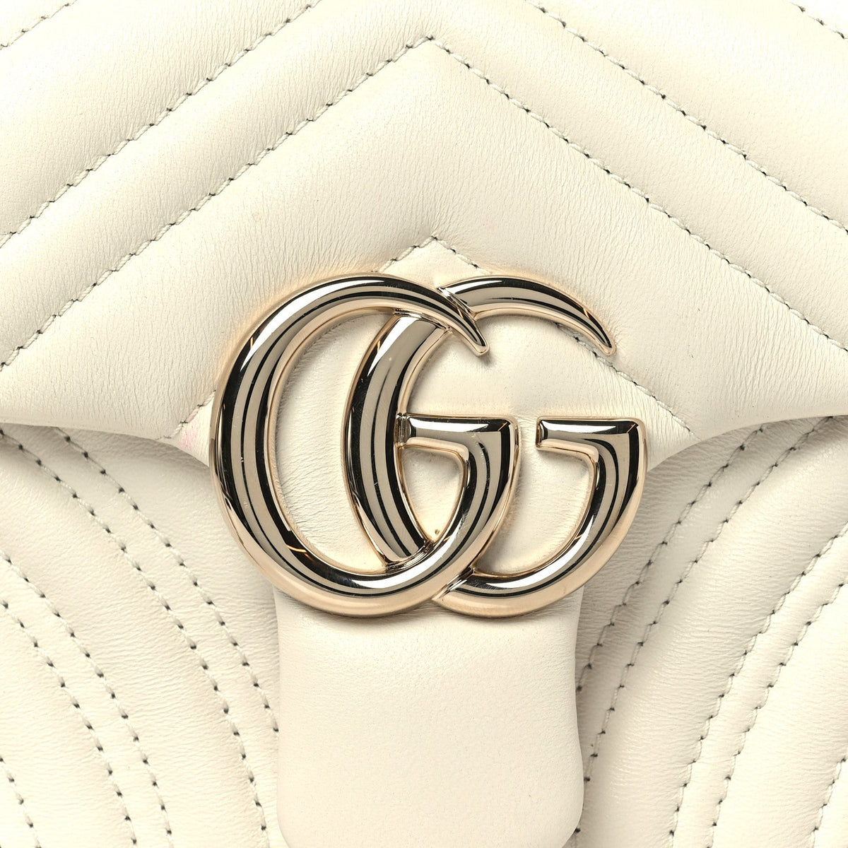 Lambskin Matelasse Small GG Marmont Shoulder Bag White