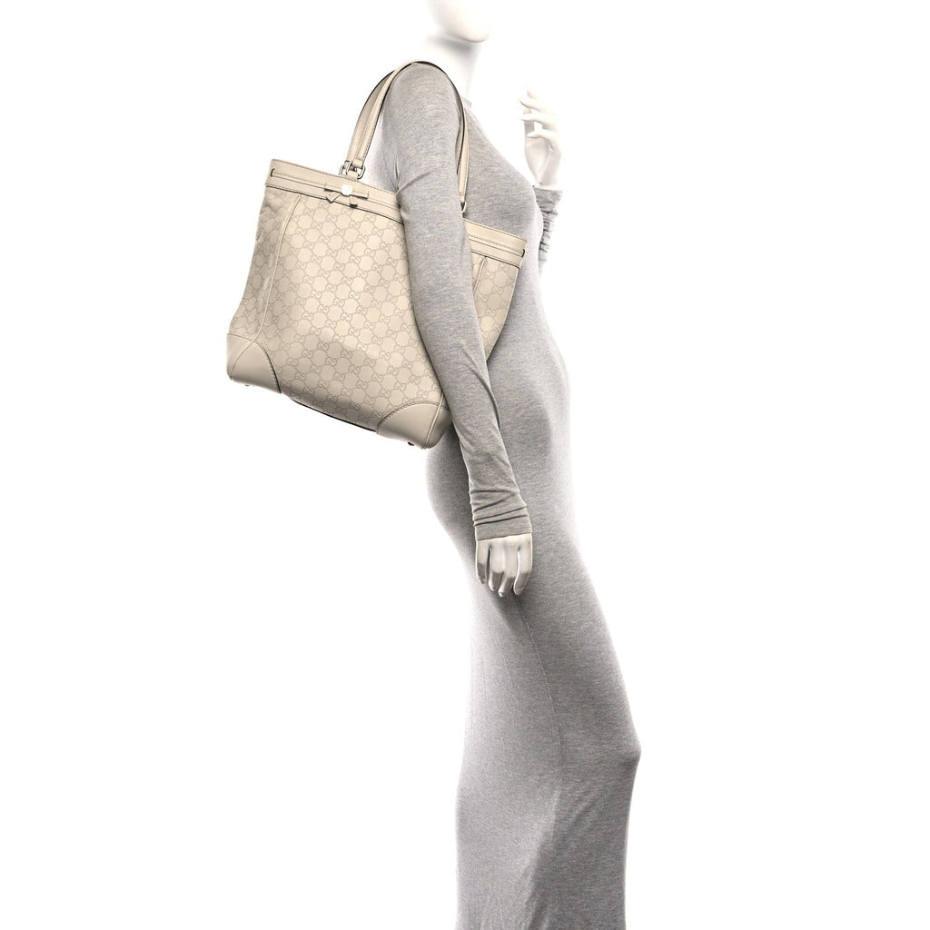 Guccissima Medium Mayfair Tote Off White