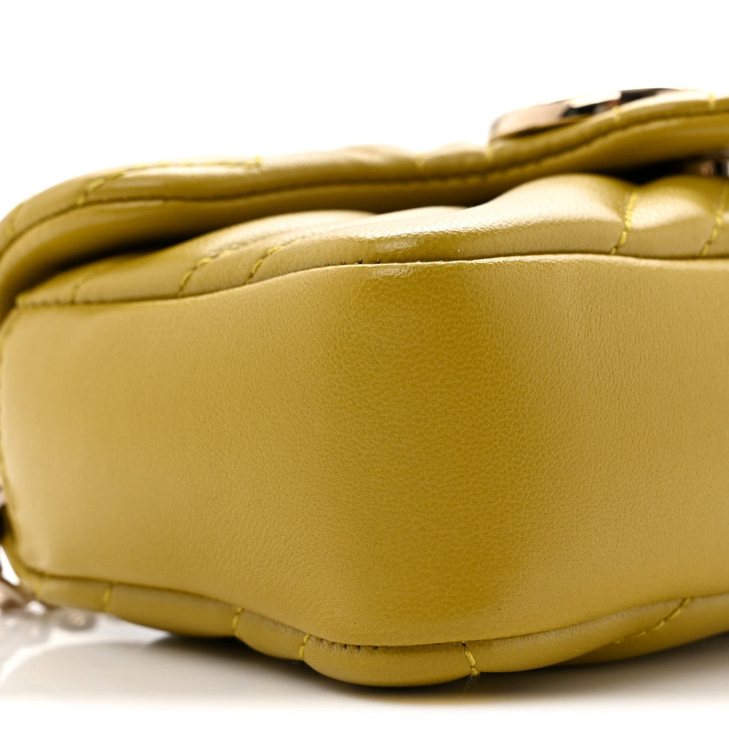 Lambskin Matelasse Mini GG Marmont Shoulder Bag Oil Yellow