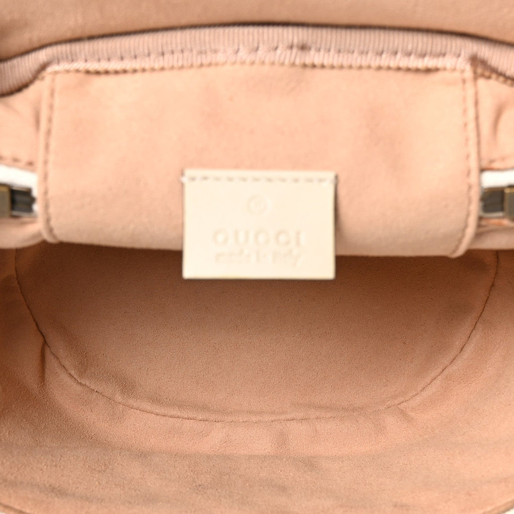 Calfskin Matelasse Mini GG Marmont Round Backpack White
