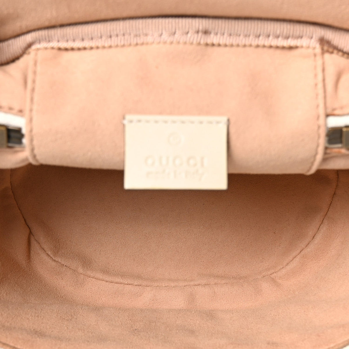 Calfskin Matelasse Mini GG Marmont Round Backpack White