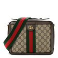 GG Supreme Monogram Web Small Ophidia Top Handle Shoulder Bag Brown