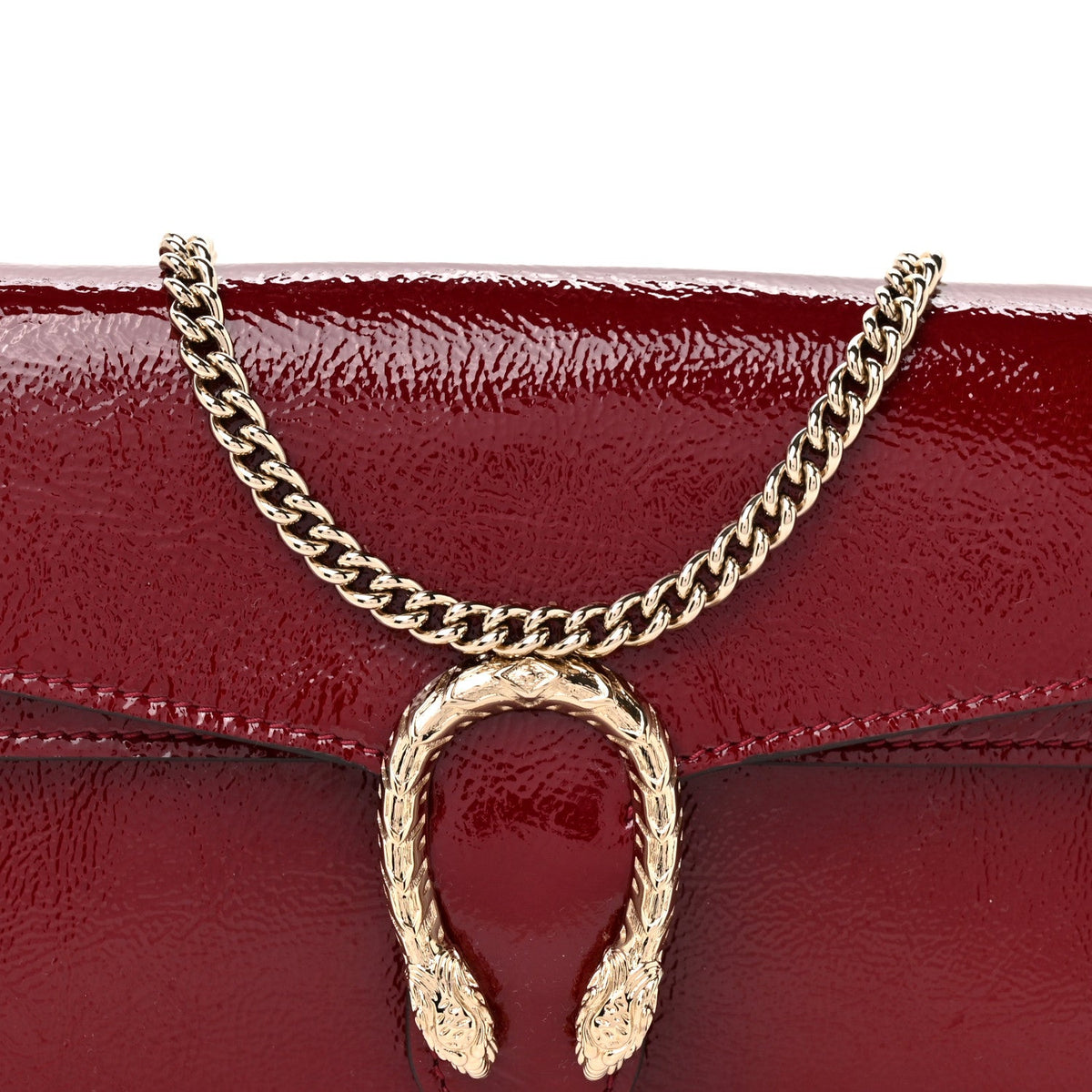 Crinkled Patent Mini Dionysus Shoulder Bag Rosso Ancora Red