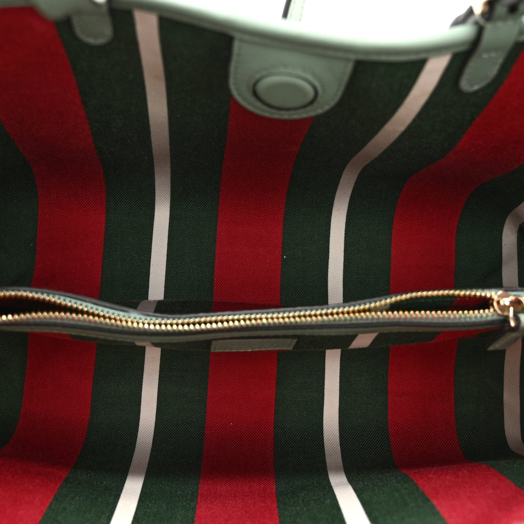 GG Supreme Monogram Emblem Medium Tote Bag Sage Green