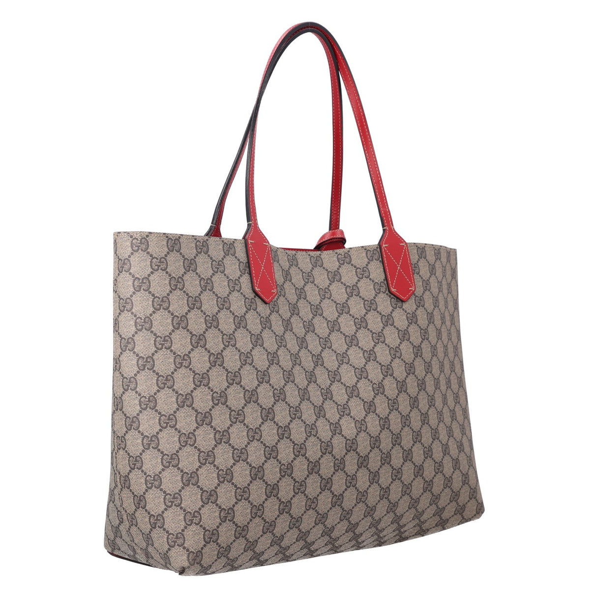 GG Supreme Monogram Medium Reversible Tote Beige Red